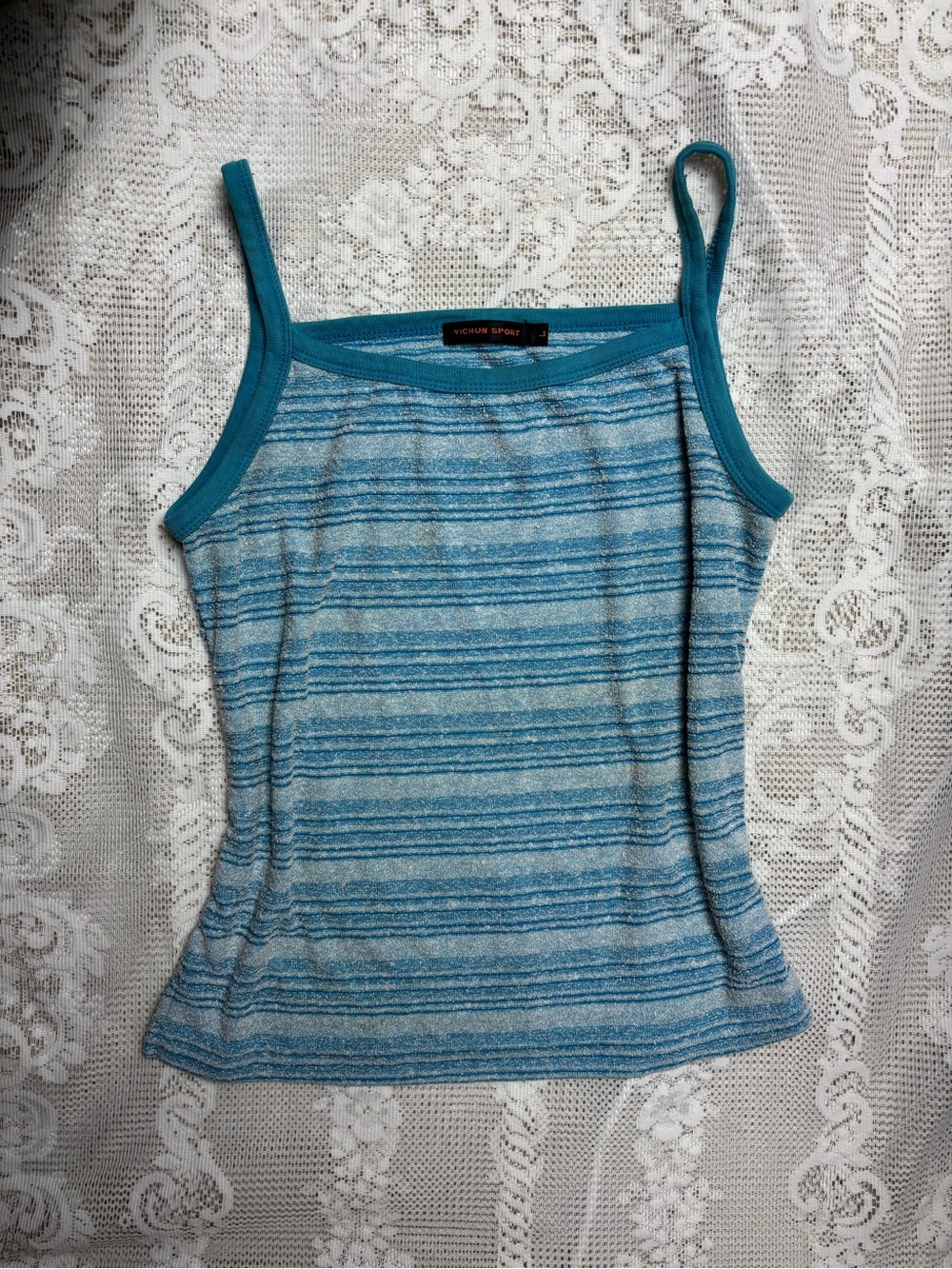 Teal Striped Tank Top